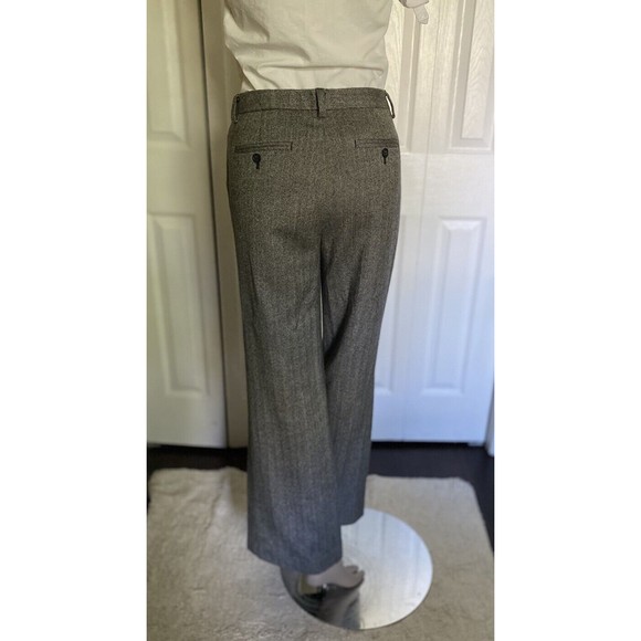 Vintage J. Crew Favorite Fit Wool Herringbone Gray Dress Pants Size 6 -Lined - Picture 6 of 14